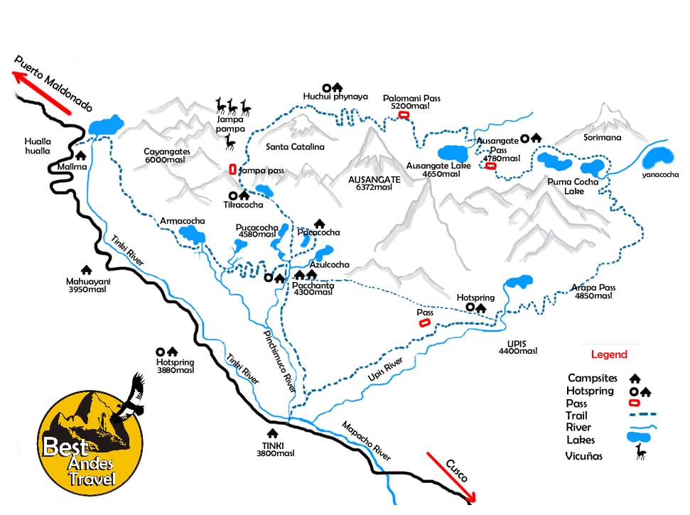 Ausangate Trek Map