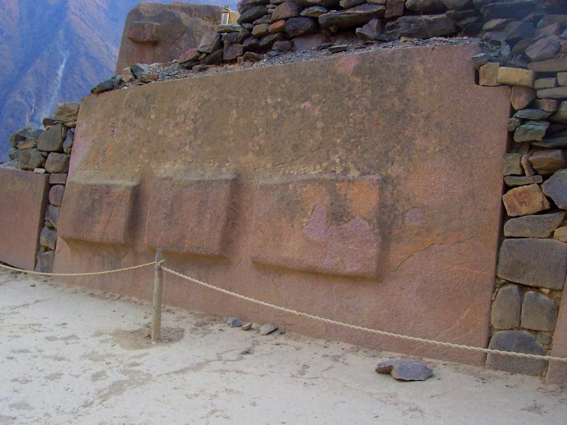 Six Monoliths Templo Del Sol Ollantaytambo Peru